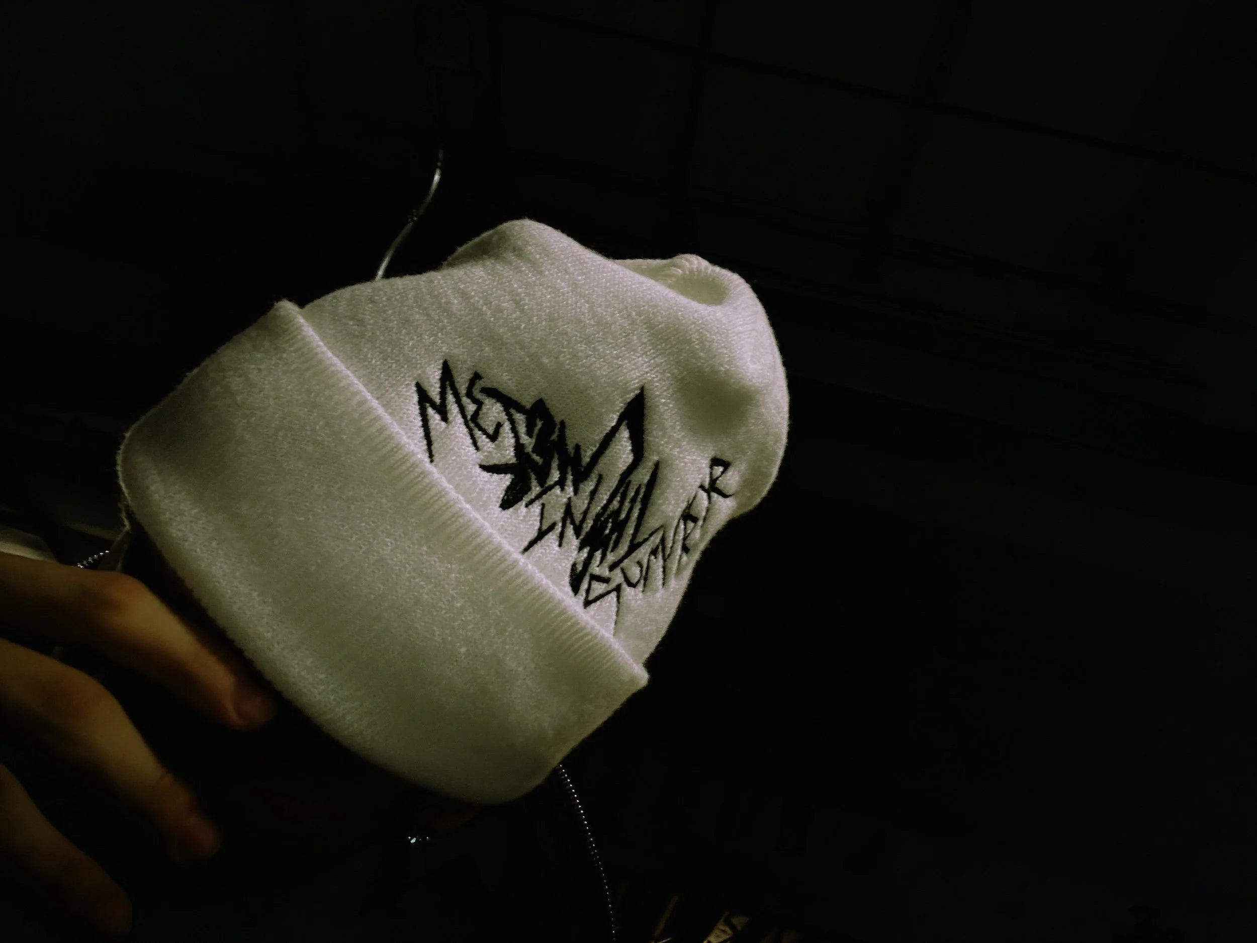 Met Her in The Summer White Beanie
