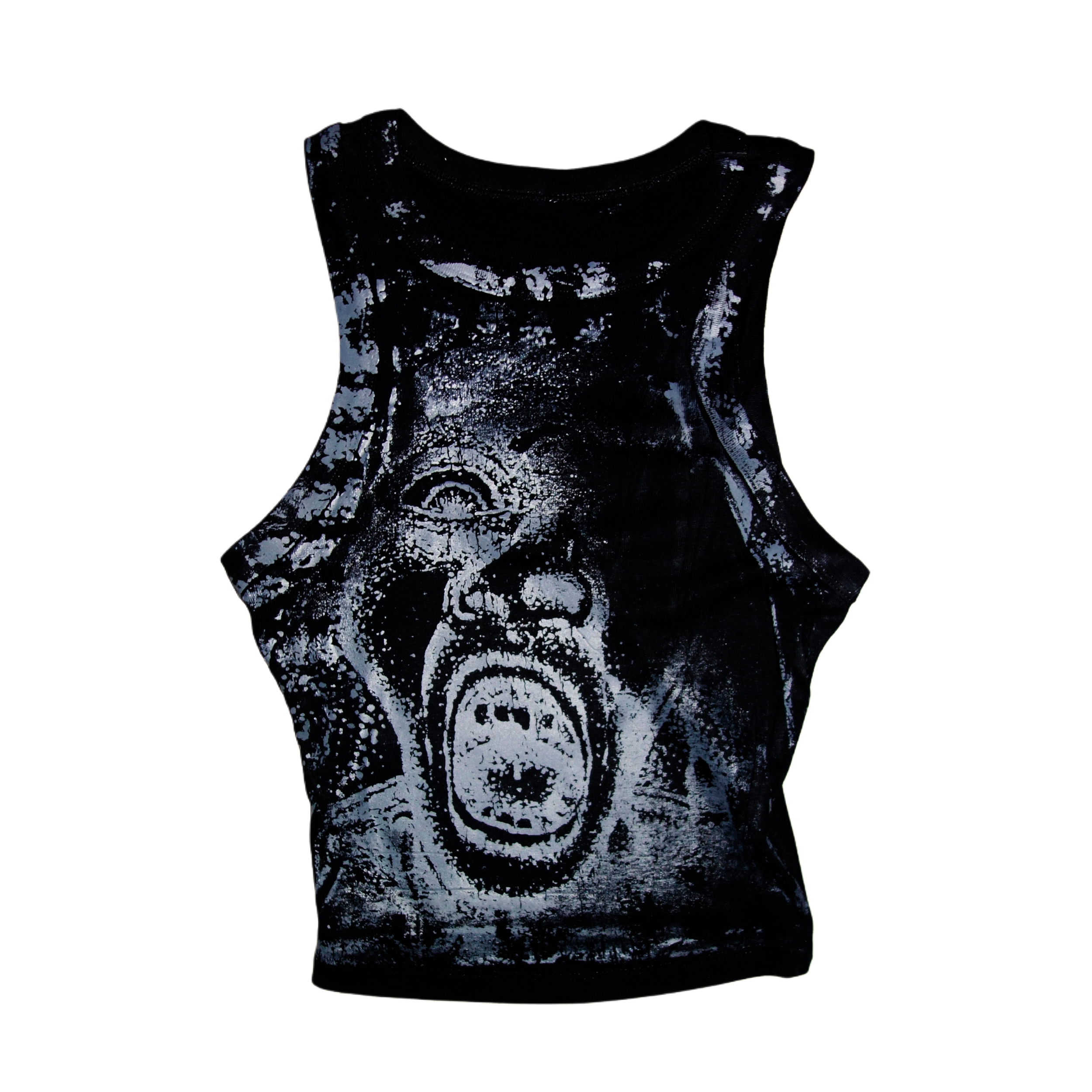 '2007s' Scr3am Faded Reality '1 OF 1' Cropped Tank 001