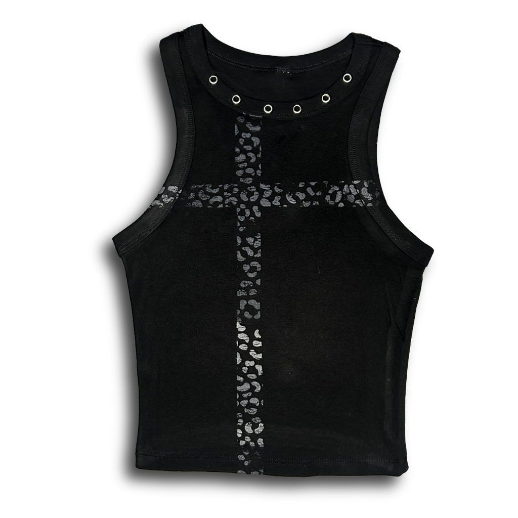 Ch3etah Print Cross '1 OF 1' Cropped Tank